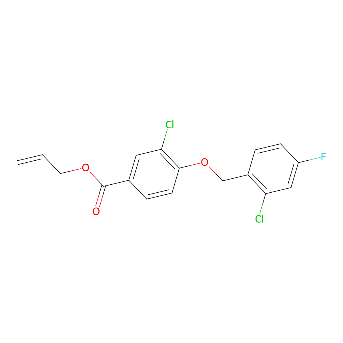 Allyl 3-chloro-4-((2-chloro-4-fluorobenzyl)oxy)benzoate molecular structure, CAS 1706453-56-6