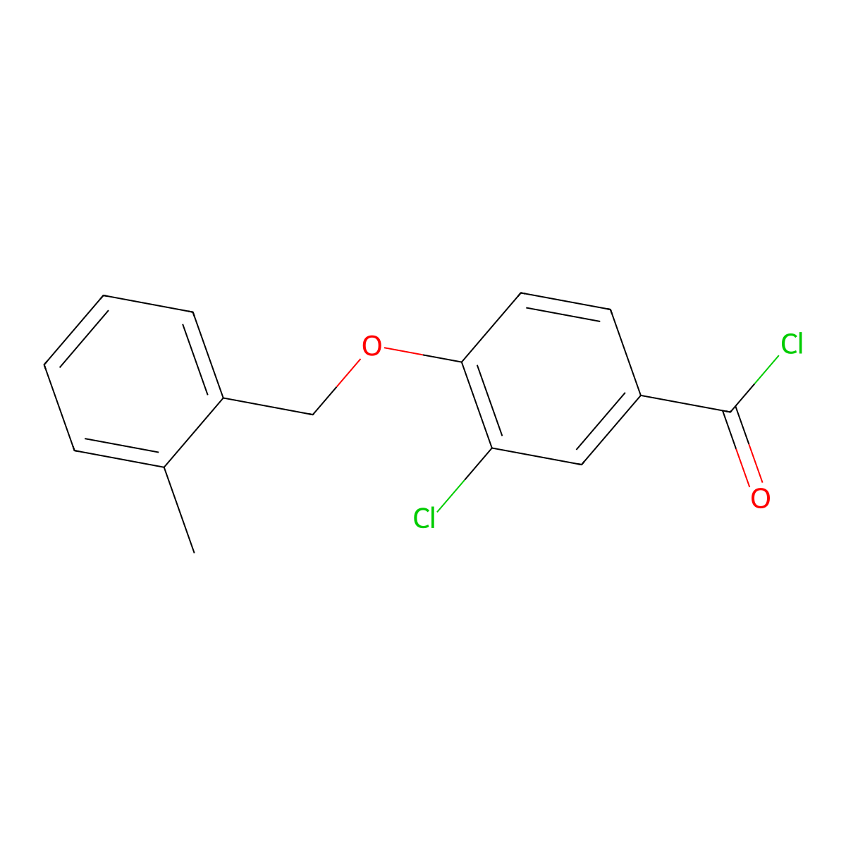 3-Chloro-4-[(2-methylbenzyl)oxy]benzoyl chloride molecular structure, CAS 1706453-57-7