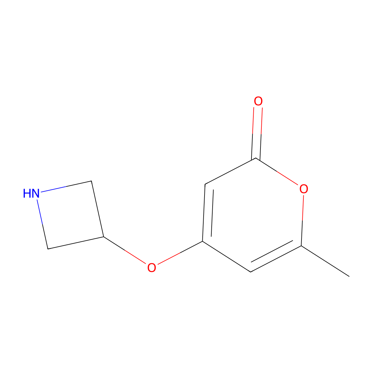 4-(azetidin-3-yloxy)-6-methyl-2H-pyran-2-one molecular structure, CAS 1706453-78-2