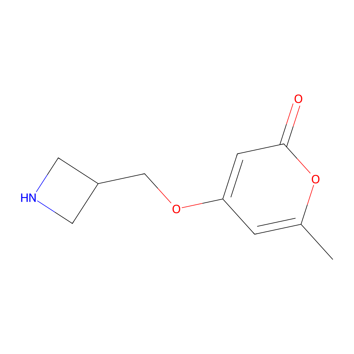 4-[(Azetidin-3-yl)methoxy]-6-methyl-2H-pyran-2-one molecular structure, CAS 1706453-80-6