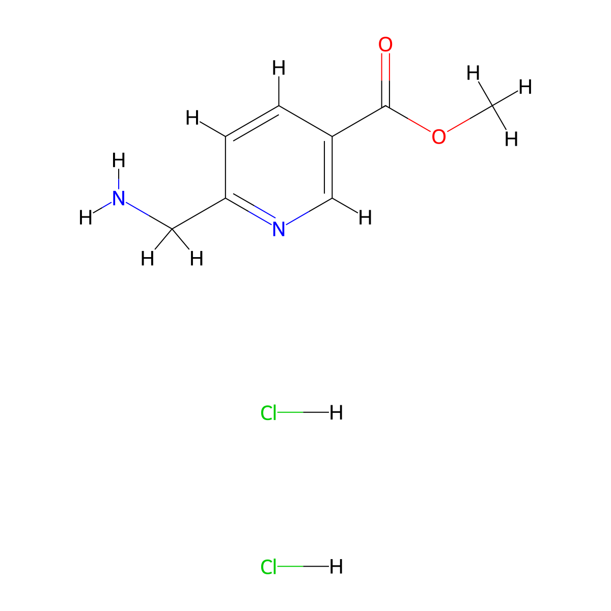 Methyl 6-(aminomethyl)pyridine-3-carboxylate dihydrochloride molecular structure, CAS 1706454-04-7