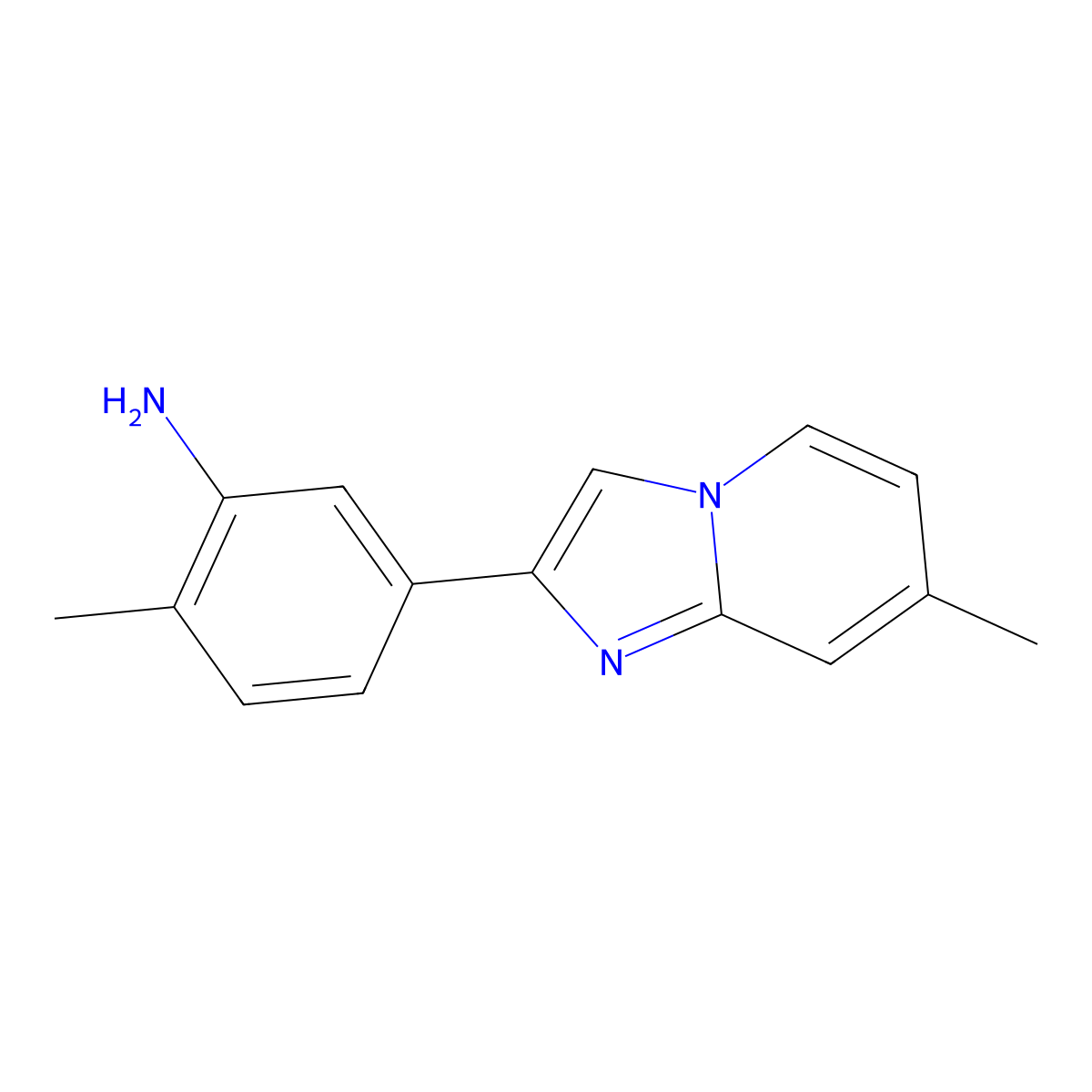 2-Methyl-5-(7-methylimidazo[1,2-a]pyridin-2-yl)aniline molecular structure, CAS 1706454-30-9