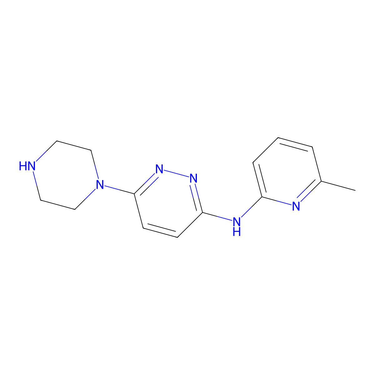 N-(6-methylpyridin-2-yl)-6-(piperazin-1-yl)pyridazin-3-amine molecular structure, CAS 1706454-36-5