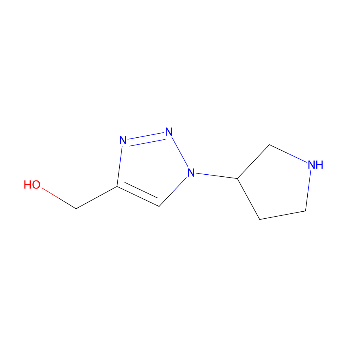 (1-(pyrrolidin-3-yl)-1H-1,2,3-triazol-4-yl)methanol molecular structure, CAS 1706454-43-4