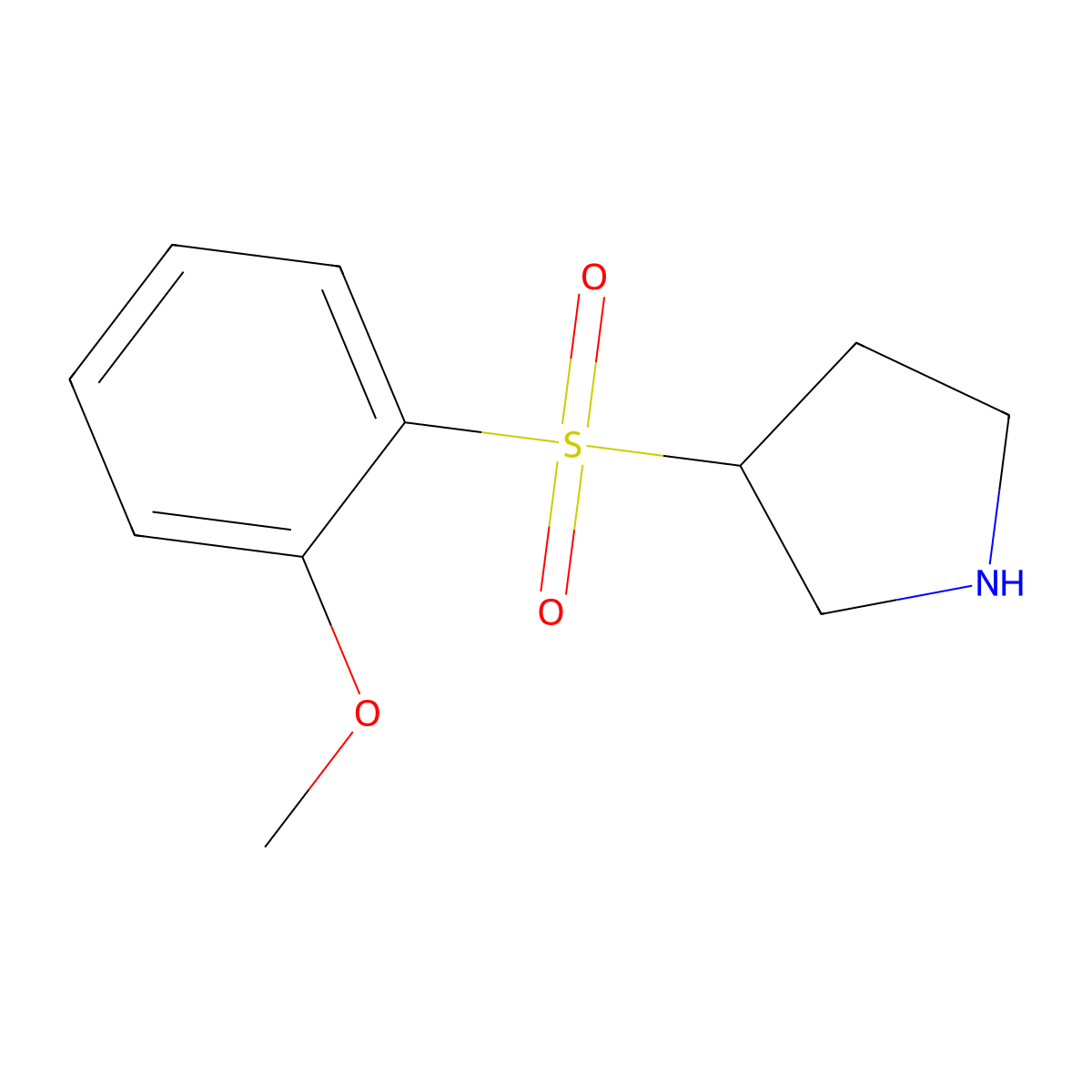 3-((2-Methoxyphenyl)sulfonyl)pyrrolidine molecular structure, CAS 1706454-94-5