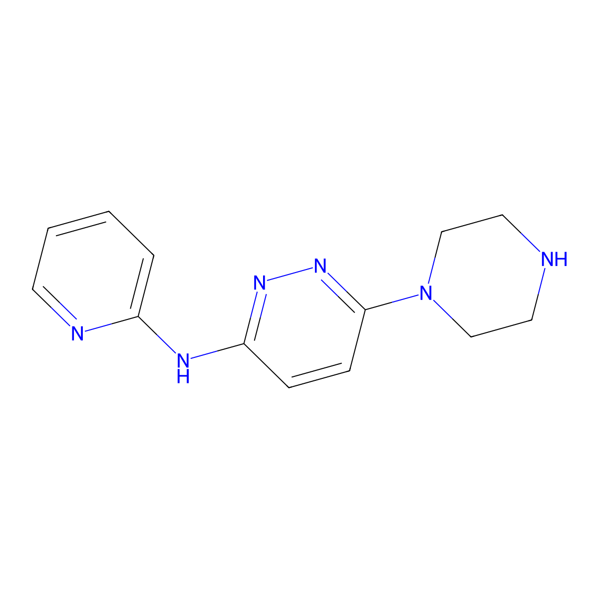 6-(piperazin-1-yl)-N-(pyridin-2-yl)pyridazin-3-amine molecular structure, CAS 1706454-95-6