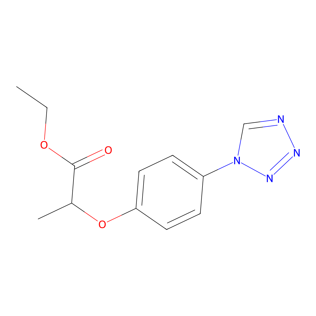 Ethyl 2-[4-(1H-tetrazol-1-yl)phenoxy]propanoate molecular structure, CAS 1706454-96-7