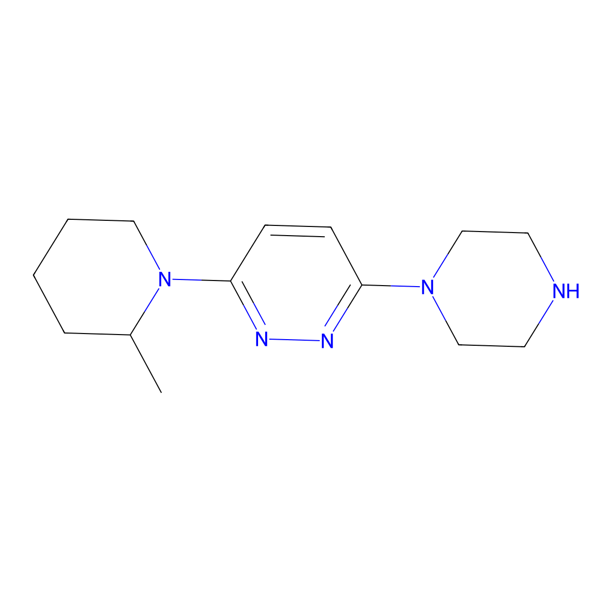 3-(2-Methylpiperidin-1-yl)-6-(piperazin-1-yl)pyridazine molecular structure, CAS 1706455-01-7