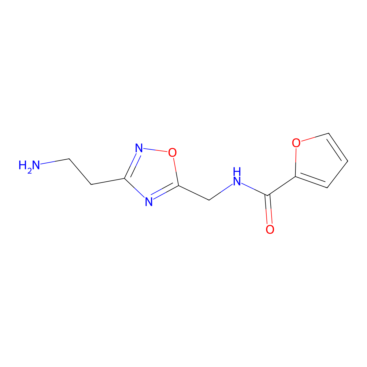 N-((3-(2-Aminoethyl)-1,2,4-oxadiazol-5-yl)methyl)furan-2-carboxamide molecular structure, CAS 1706455-83-5