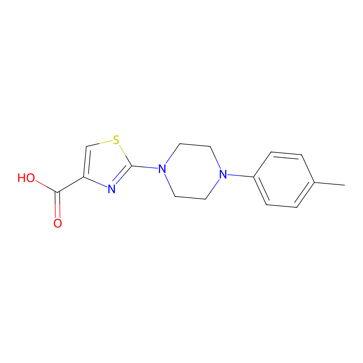 2-[4-(4-Methylphenyl)piperazin-1-yl]-1,3-thiazole-4-carboxylic acid molecular structure, CAS 1706455-85-7