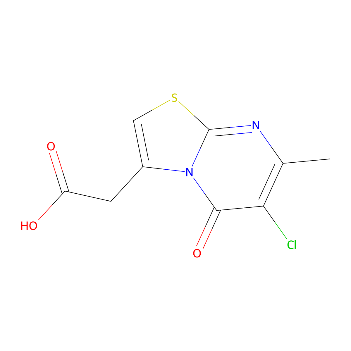 2-(6-chloro-7-methyl-5-oxo-5H-[1,3]thiazolo[3,2-a]pyrimidin-3-yl)acetic acid molecular structure, CAS 1706456-09-8