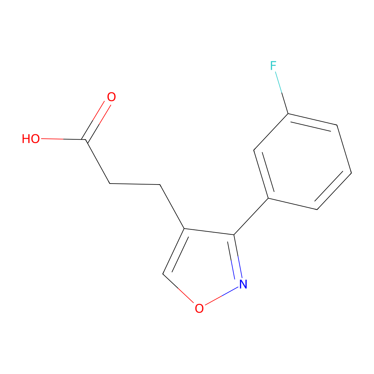 3-[3-(3-Fluorophenyl)-4-isoxazolyl]propanoic acid molecular structure, CAS 1706456-13-4
