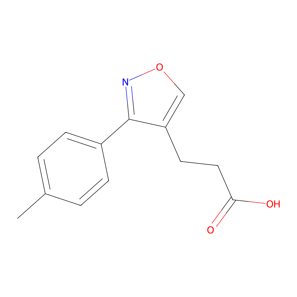 3-[3-(4-Methylphenyl)-1,2-oxazol-4-yl]propanoic acid molecular structure, CAS 1706456-19-0