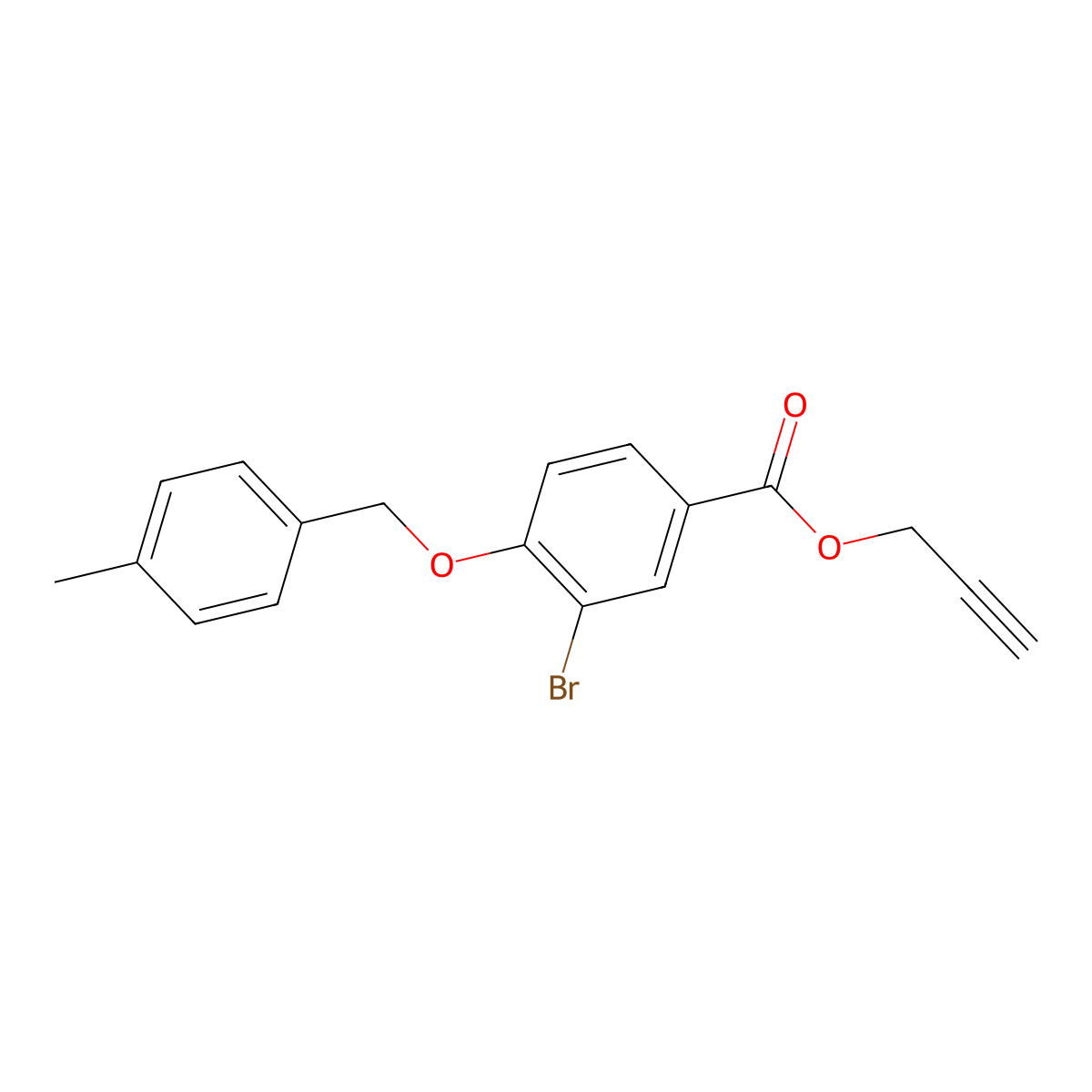 Prop-2-yn-1-yl 3-bromo-4-((4-methylbenzyl)oxy)benzoate molecular structure, CAS 1706456-44-1
