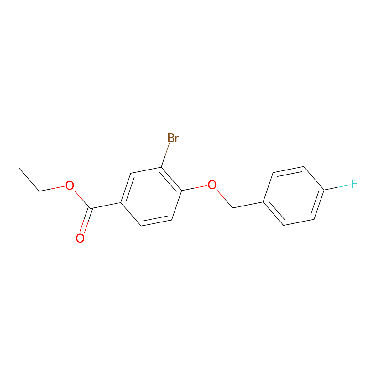 Ethyl 3-bromo-4-((4-fluorobenzyl)oxy)benzoate molecular structure, CAS 1706456-47-4