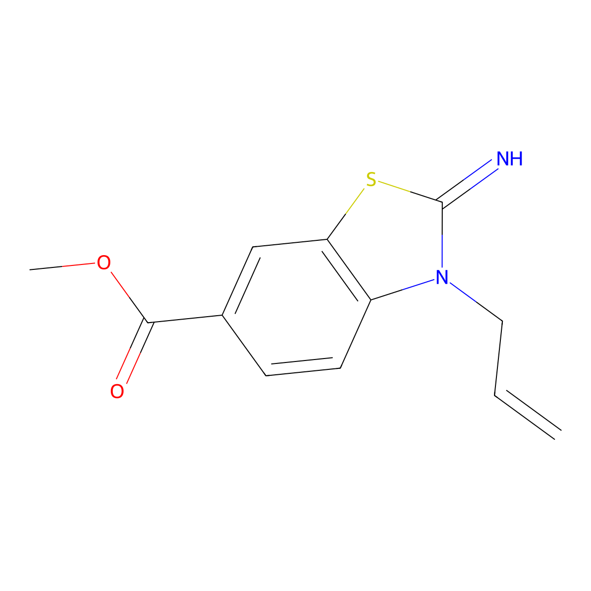 Methyl 2-imino-3-(prop-2-en-1-yl)-2,3-dihydro-1,3-benzothiazole-6-carboxylate molecular structure, CAS 1706456-80-5