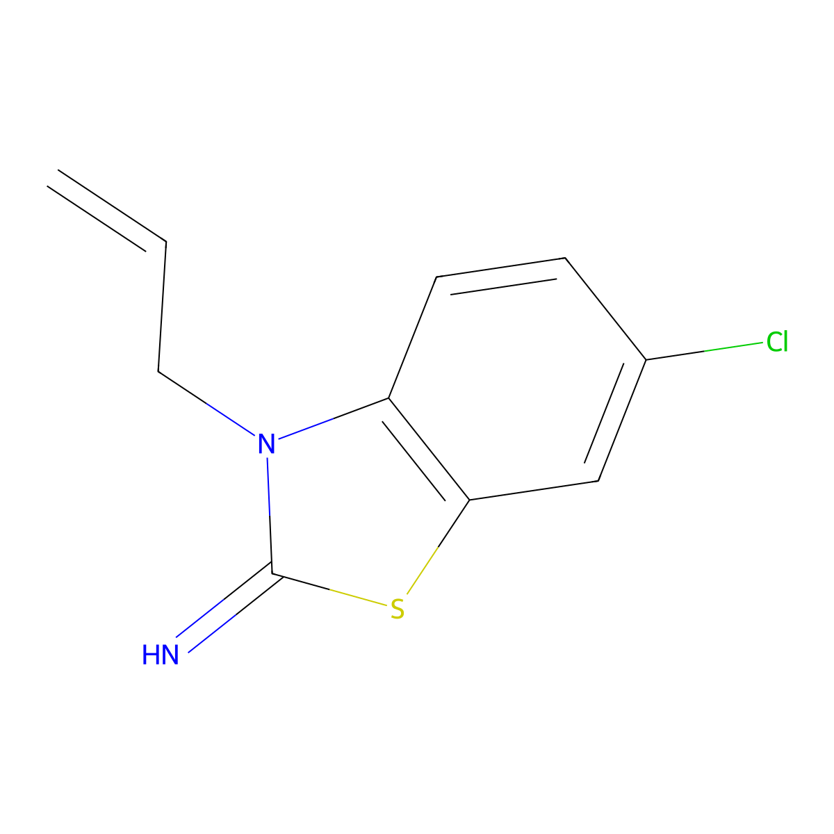 6-Chloro-3-(prop-2-en-1-yl)-2,3-dihydro-1,3-benzothiazol-2-imine molecular structure, CAS 1706456-84-9