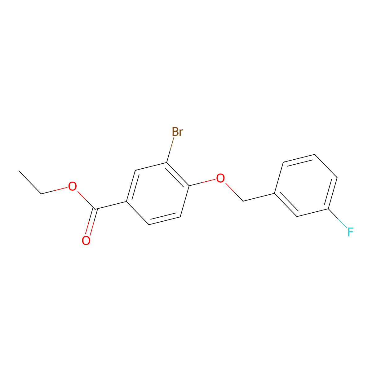 Ethyl 3-bromo-4-((3-fluorobenzyl)oxy)benzoate molecular structure, CAS 1706456-85-0