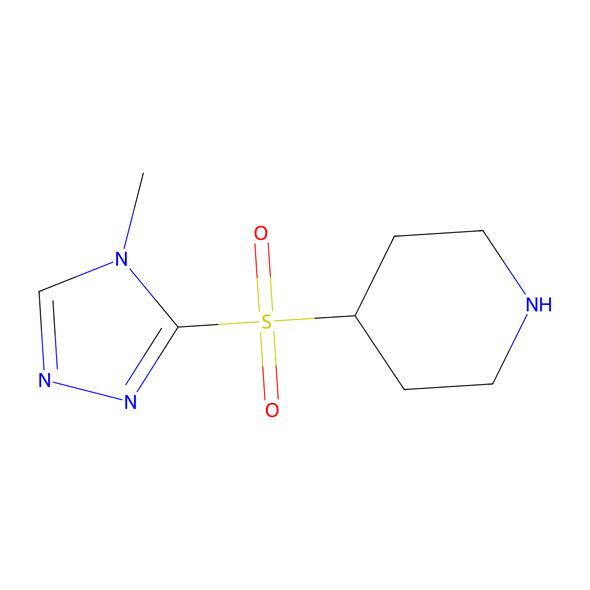 4-[(4-Methyl-4H-1,2,4-triazol-3-yl)sulfonyl]piperidine molecular structure, CAS 1706457-00-2