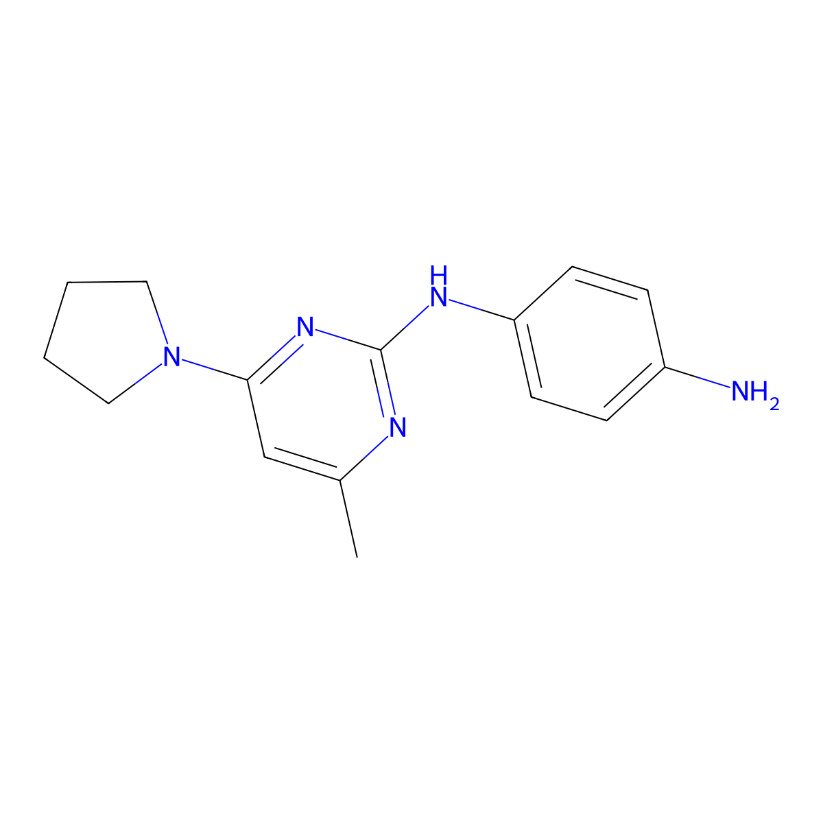 N1-[4-Methyl-6-(pyrrolidin-1-yl)pyrimidin-2-yl]benzene-1,4-diamine molecular structure, CAS 1706457-04-6