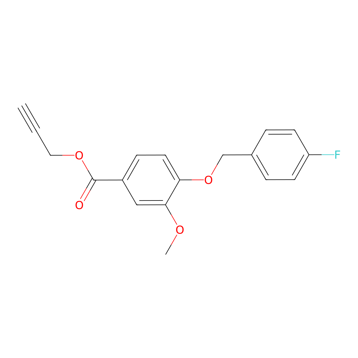 Prop-2-yn-1-yl 4-((4-fluorobenzyl)oxy)-3-methoxybenzoate molecular structure, CAS 1706457-27-3