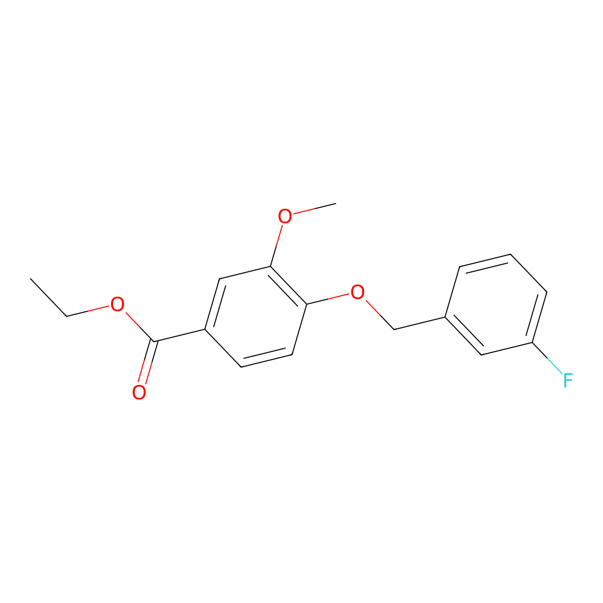 Ethyl 4-[(3-fluorobenzyl)oxy]-3-methoxybenzoate molecular structure, CAS 1706457-32-0