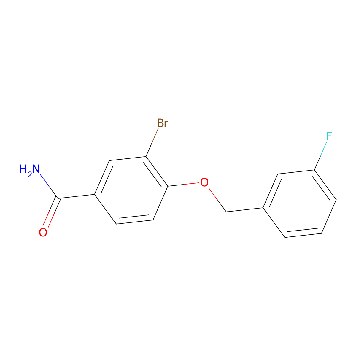 3-Bromo-4-((3-fluorobenzyl)oxy)benzamide molecular structure, CAS 1706457-34-2