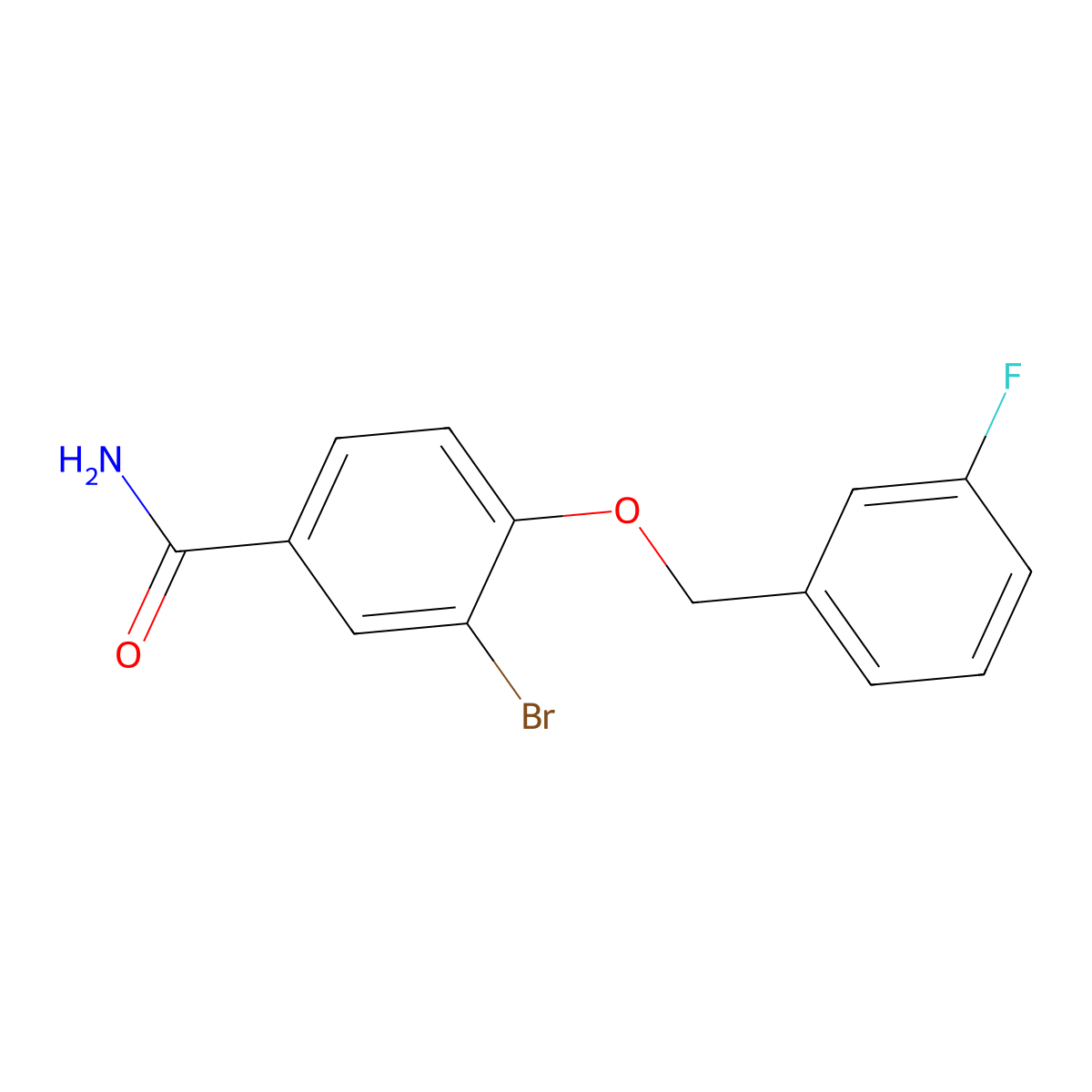 3-Bromo-4-((3-fluorobenzyl)oxy)benzamide molecular structure, CAS 1706457-34-2