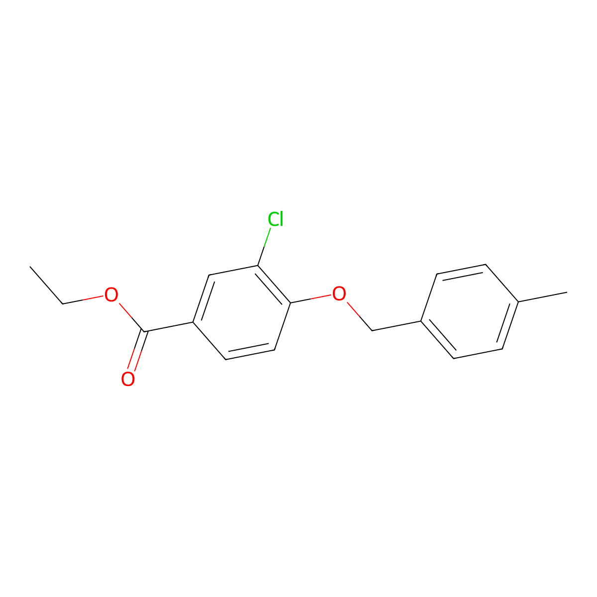 Ethyl 3-chloro-4-((4-methylbenzyl)oxy)benzoate molecular structure, CAS 1706457-62-6