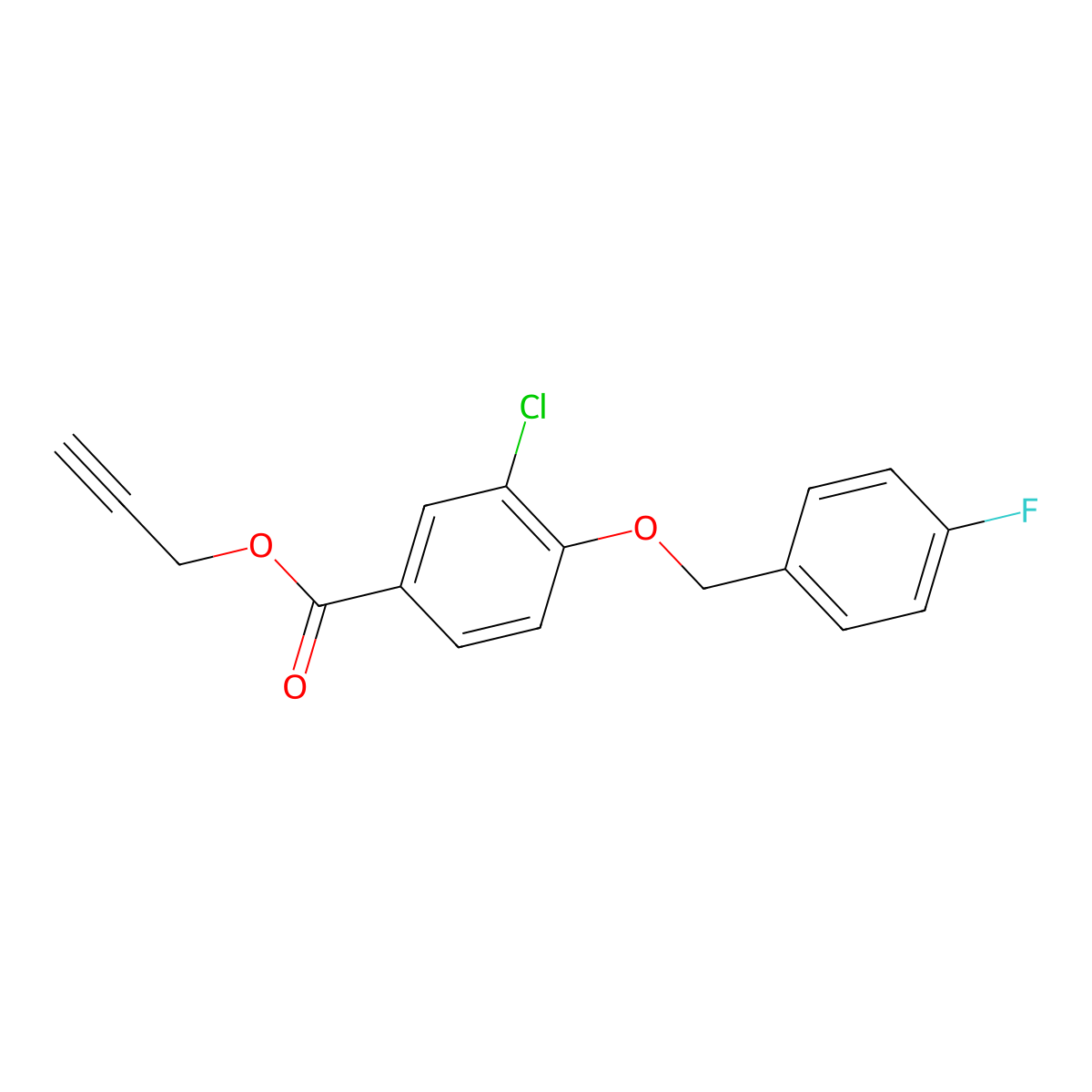 Prop-2-yn-1-yl 3-chloro-4-((4-fluorobenzyl)oxy)benzoate molecular structure, CAS 1706457-63-7