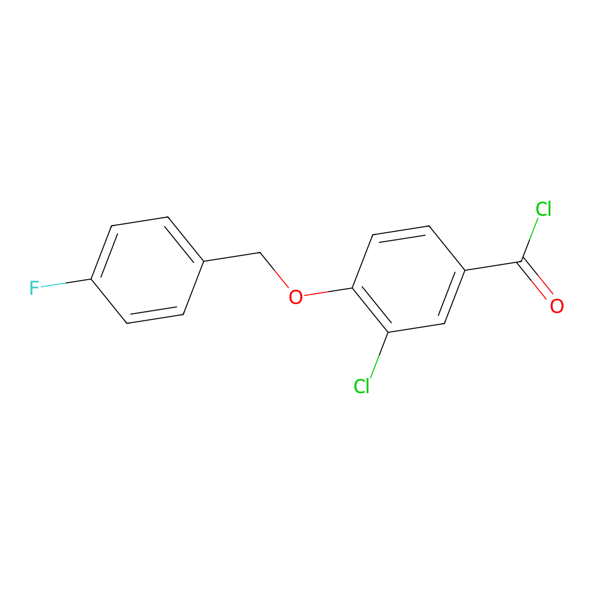 3-Chloro-4-[(4-fluorobenzyl)oxy]benzoyl chloride molecular structure, CAS 1706457-67-1
