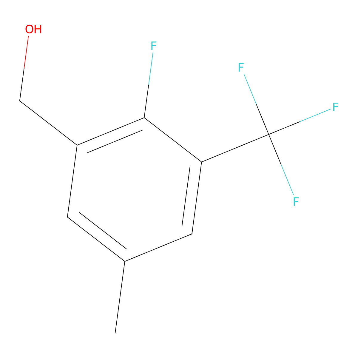2-Fluoro-5-methyl-3-(trifluoromethyl)benzyl alcohol molecular structure, CAS 1706457-94-4