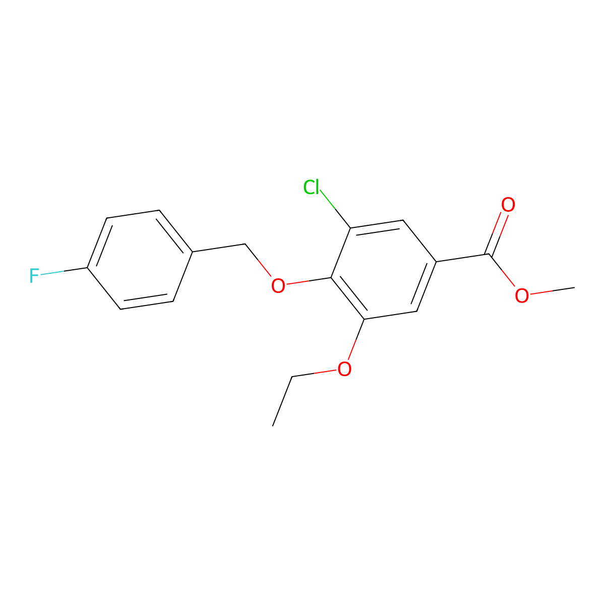 Methyl 3-chloro-5-ethoxy-4-[(4-fluorobenzyl)oxy]benzoate molecular structure, CAS 1706457-99-9