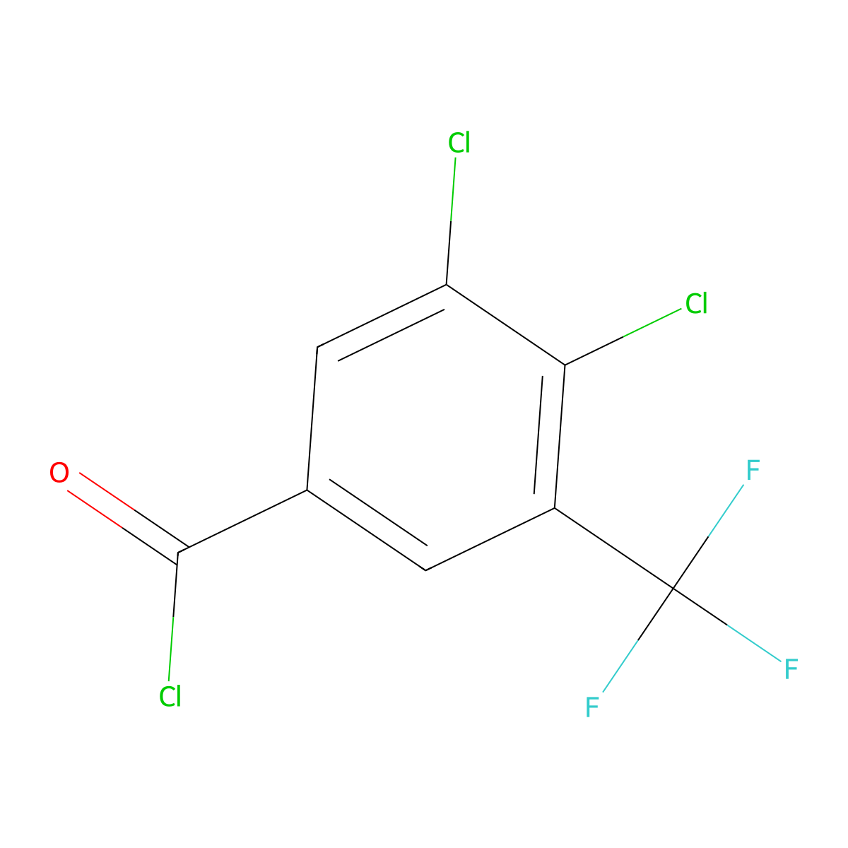 3,4-Dichloro-5-(trifluoromethyl)benzoyl chloride molecular structure, CAS 1706458-07-2