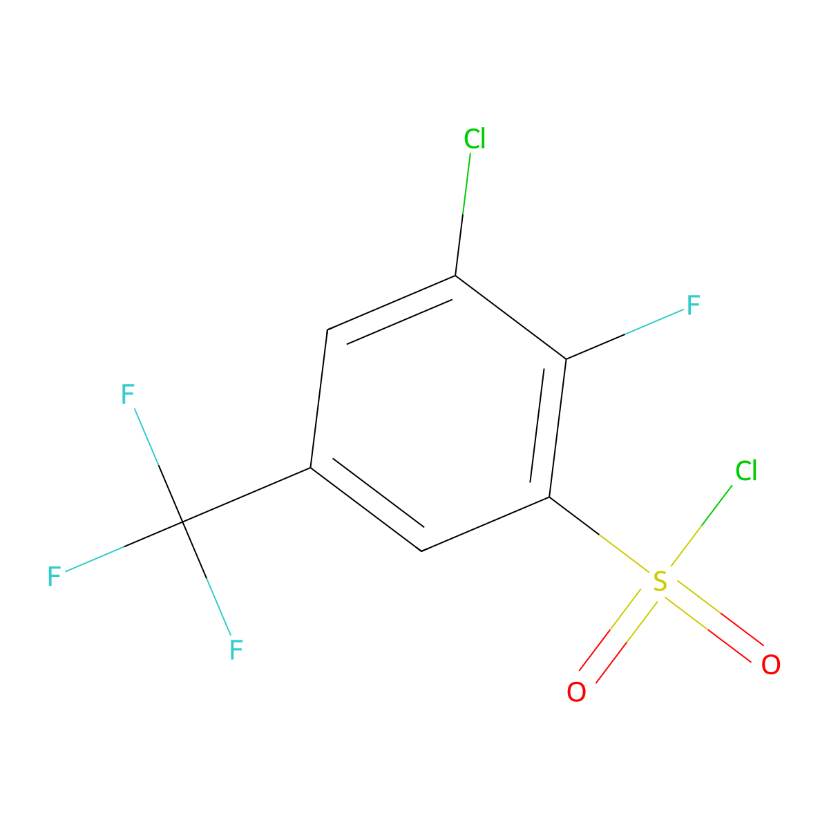 3-Chloro-2-fluoro-5-(trifluoromethyl)benzenesulfonyl chloride molecular structure, CAS 1706458-27-6