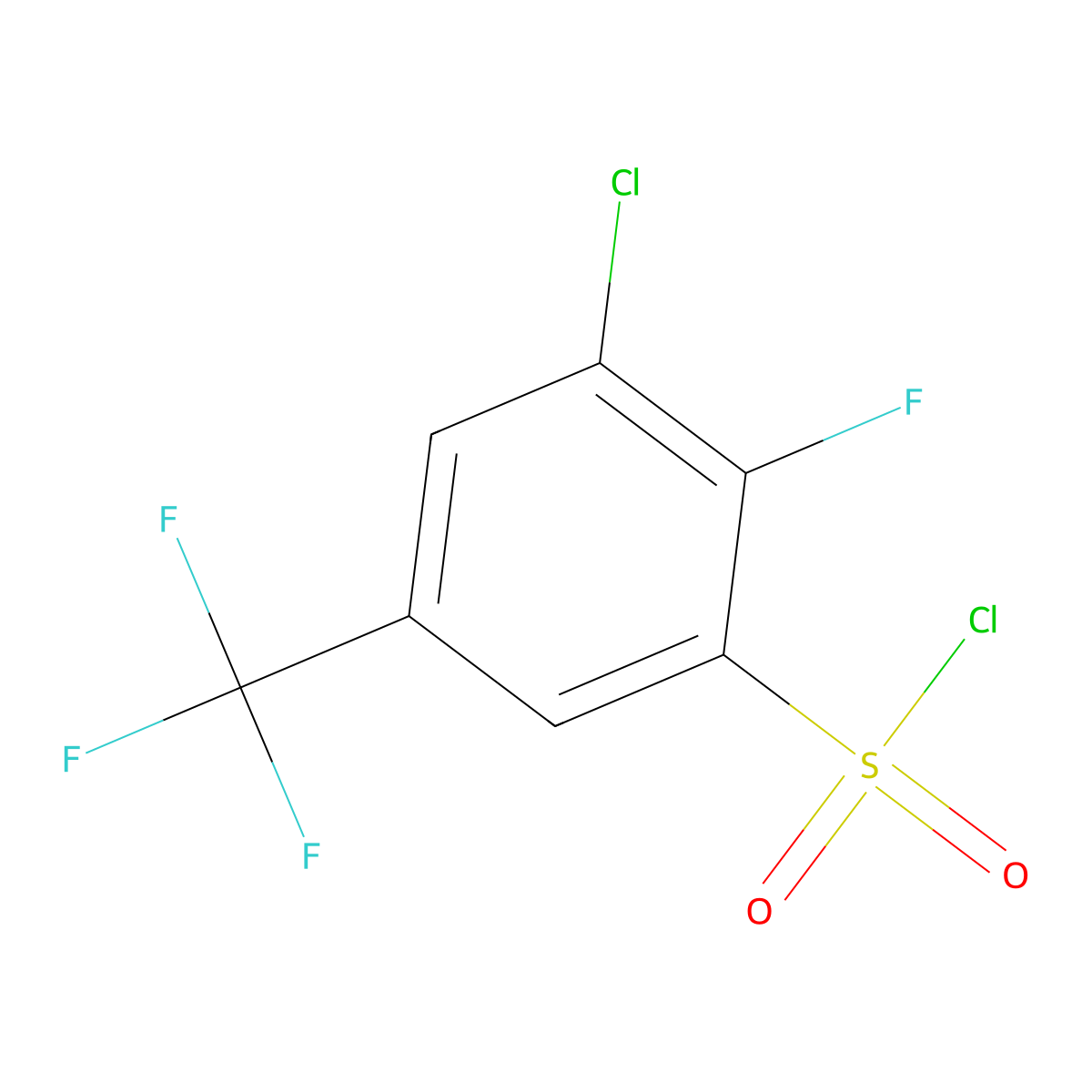 3-Chloro-2-fluoro-5-(trifluoromethyl)benzenesulfonyl chloride molecular structure, CAS 1706458-27-6