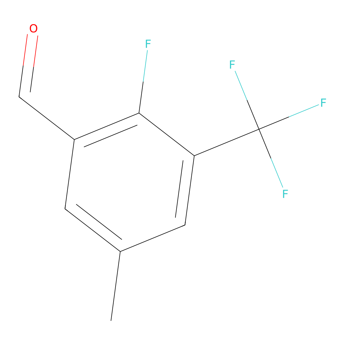 2-Fluoro-5-methyl-3-(trifluoromethyl)benzaldehyde molecular structure, CAS 1706458-33-4