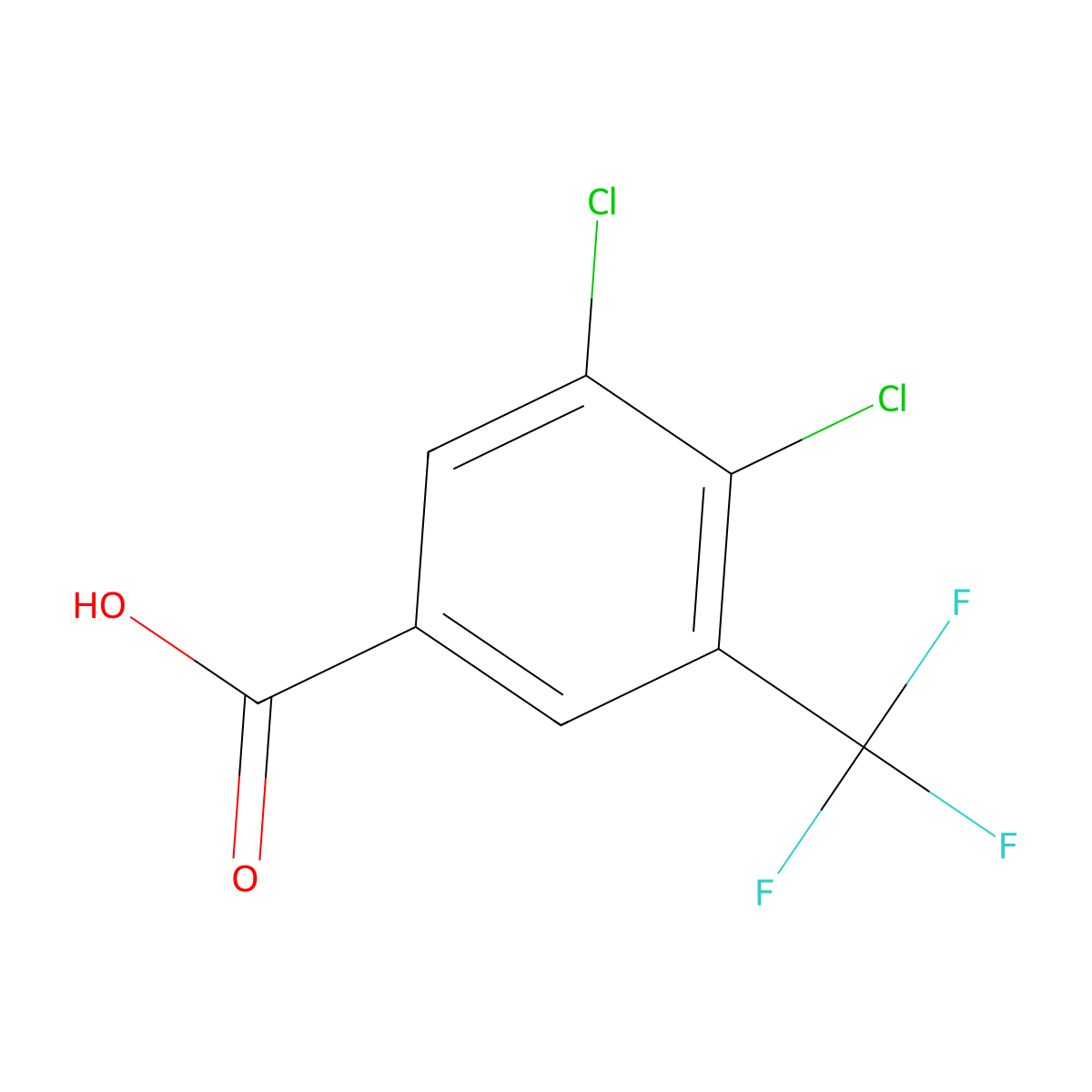 3,4-Dichloro-5-(trifluoromethyl)benzoic acid molecular structure, CAS 1706458-41-4