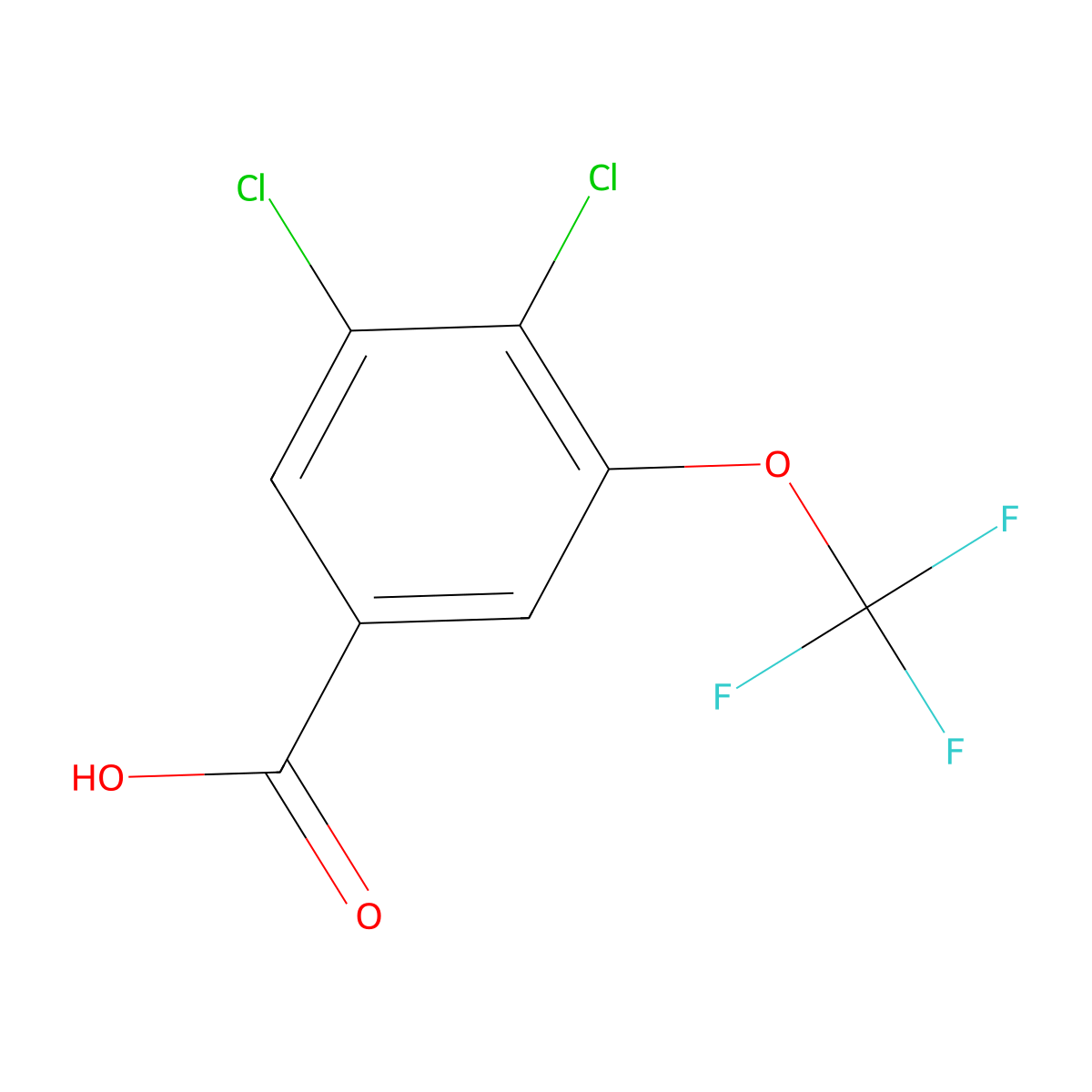3,4-Dichloro-5-(trifluoromethoxy)benzoic acid molecular structure, CAS 1706458-45-8