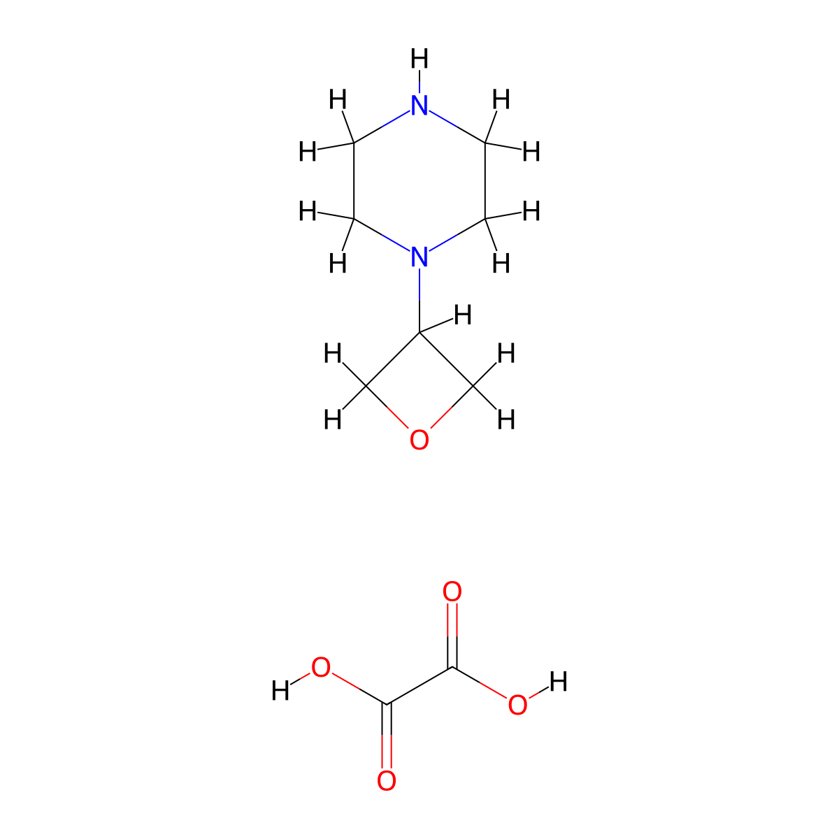 1-(Oxetan-3-yl)piperazine oxalate molecular structure, CAS 1706458-52-7