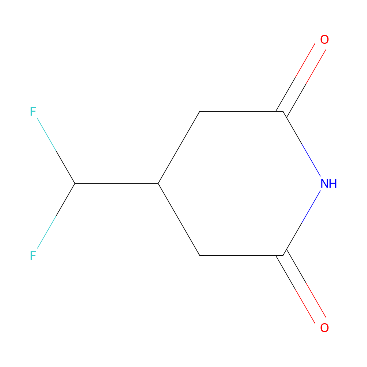 4-Difluoromethyl-piperidine-2,6-dione molecular structure, CAS 1706458-55-0