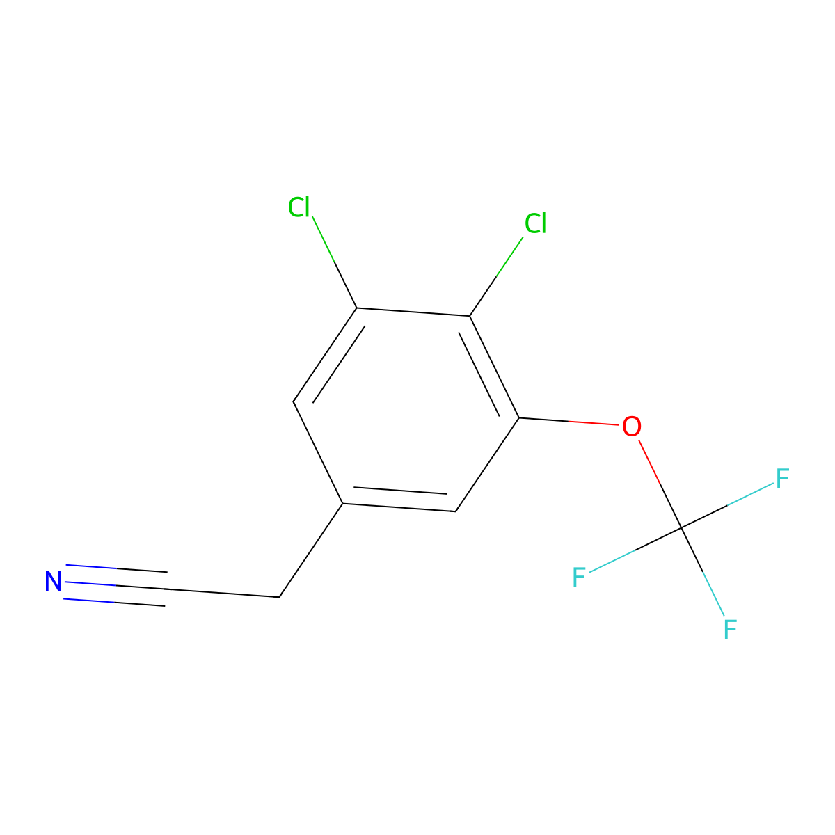 3,4-Dichloro-5-(trifluoromethoxy)phenylacetonitrile molecular structure, CAS 1706458-58-3