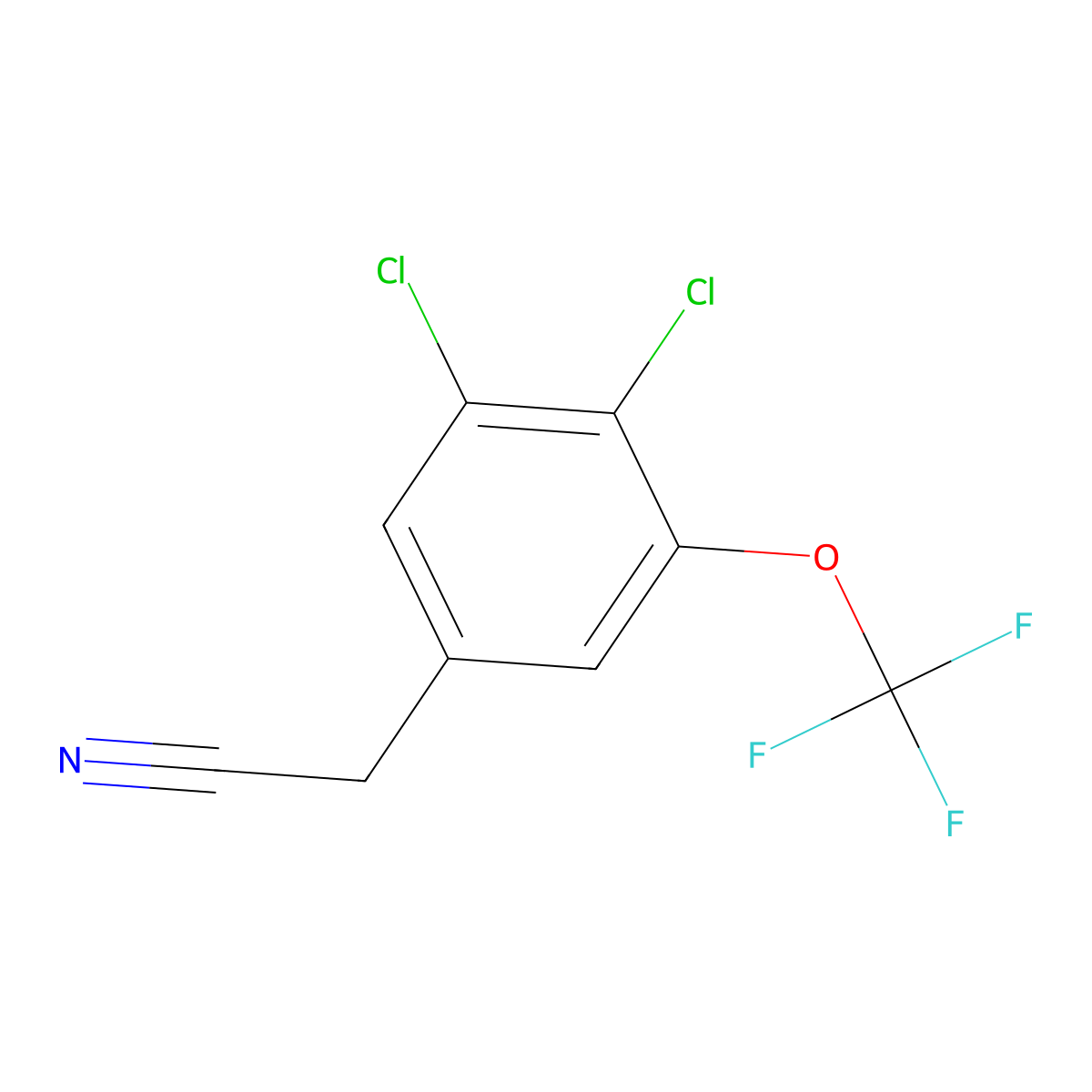 3,4-Dichloro-5-(trifluoromethoxy)phenylacetonitrile molecular structure, CAS 1706458-58-3