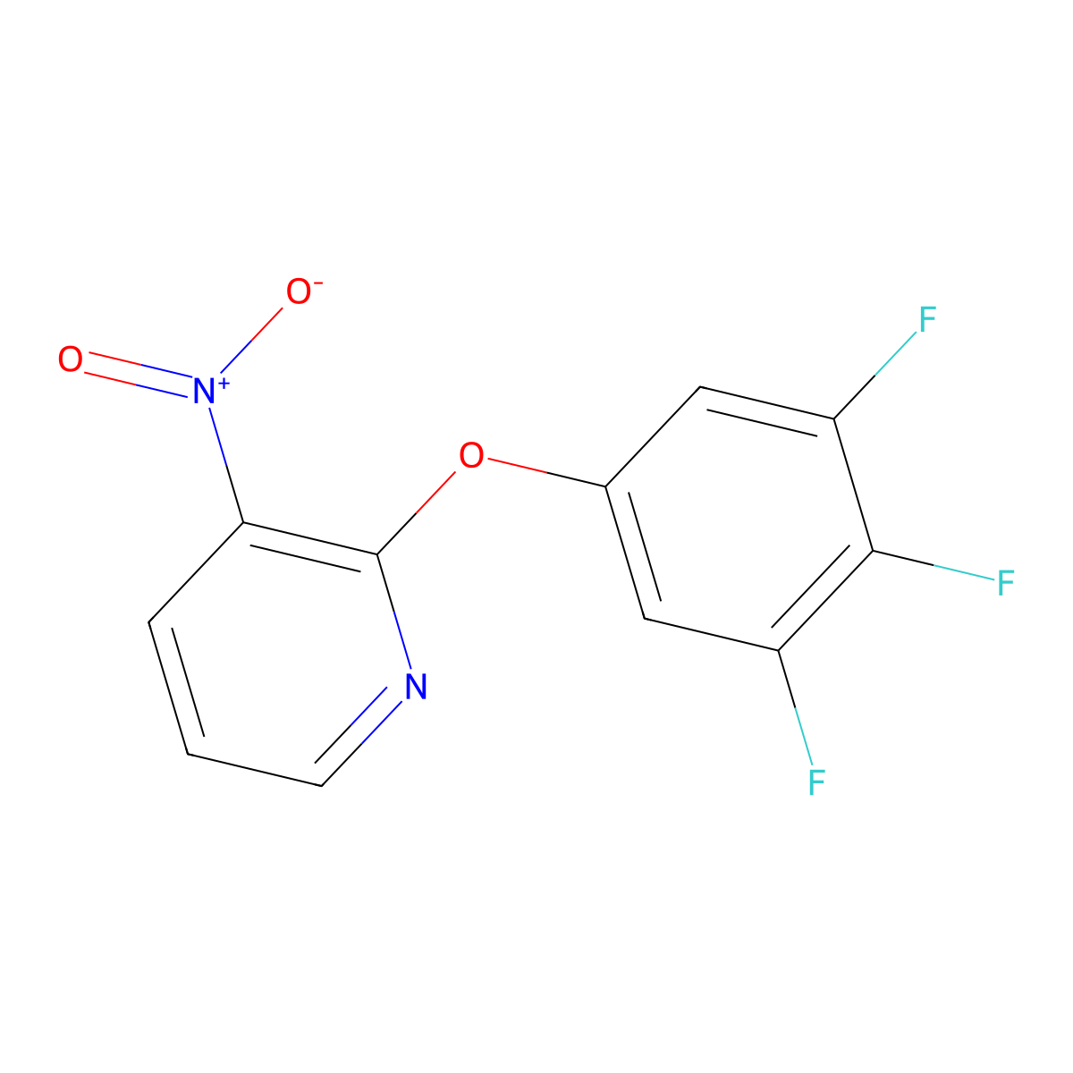 3-Nitro-2-(3,4,5-trifluorophenoxy)pyridine molecular structure, CAS 1706458-59-4