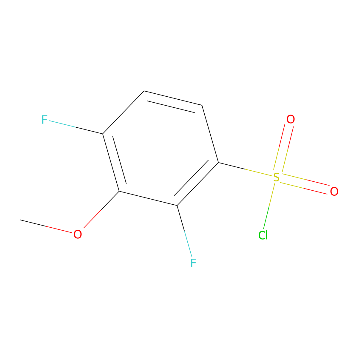 2,4-Difluoro-3-methoxybenzenesulfonyl chloride molecular structure, CAS 1706458-65-2