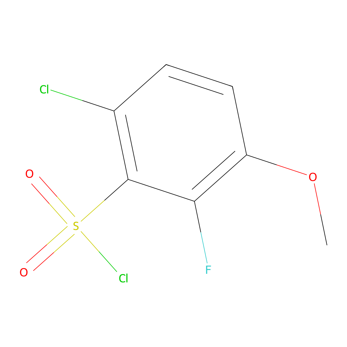 6-Chloro-2-fluoro-3-methoxybenzenesulfonyl chloride molecular structure, CAS 1706458-71-0