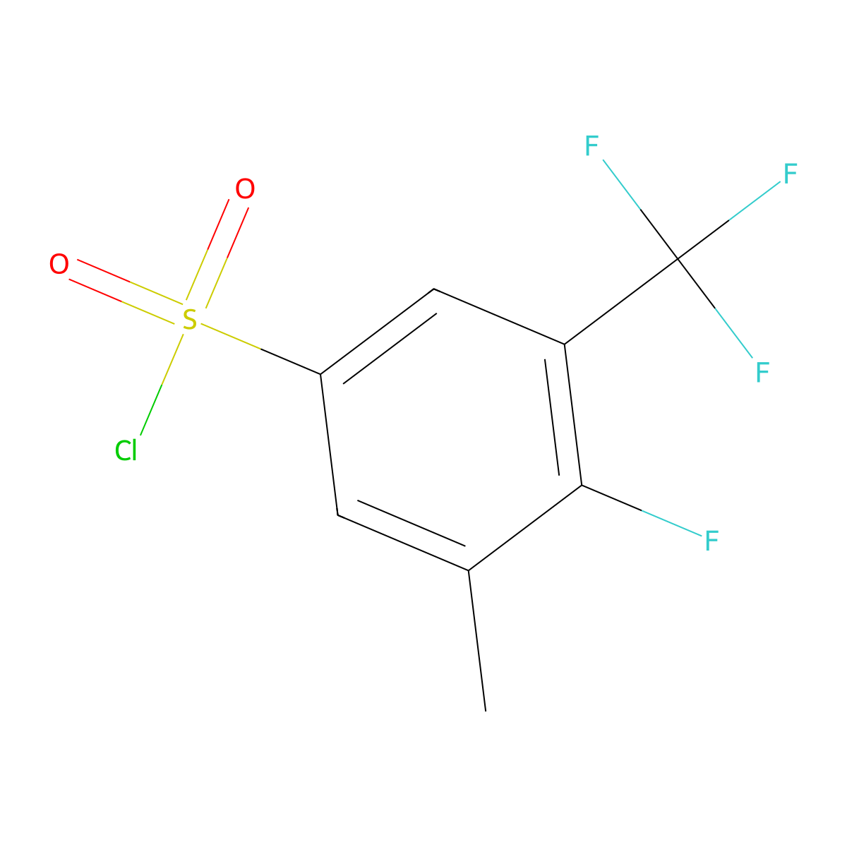4-Fluoro-3-methyl-5-(trifluoromethyl)benzenesulfonyl chloride molecular structure, CAS 1706458-75-4