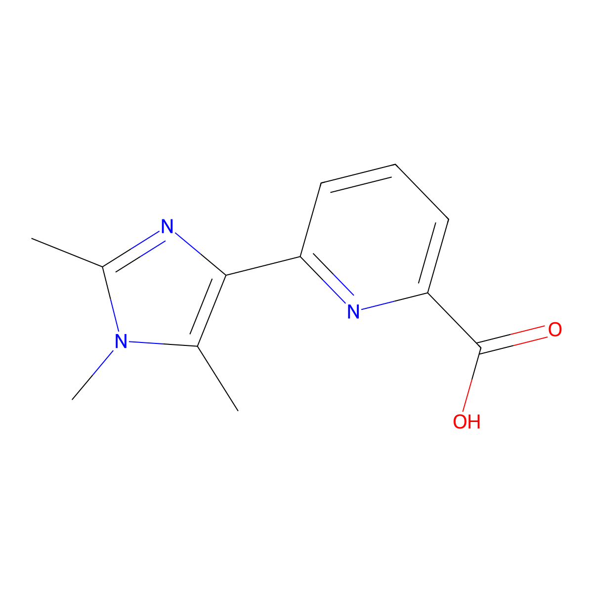 6-(trimethyl-1H-imidazol-4-yl)pyridine-2-carboxylic acid molecular structure, CAS 1706458-97-0