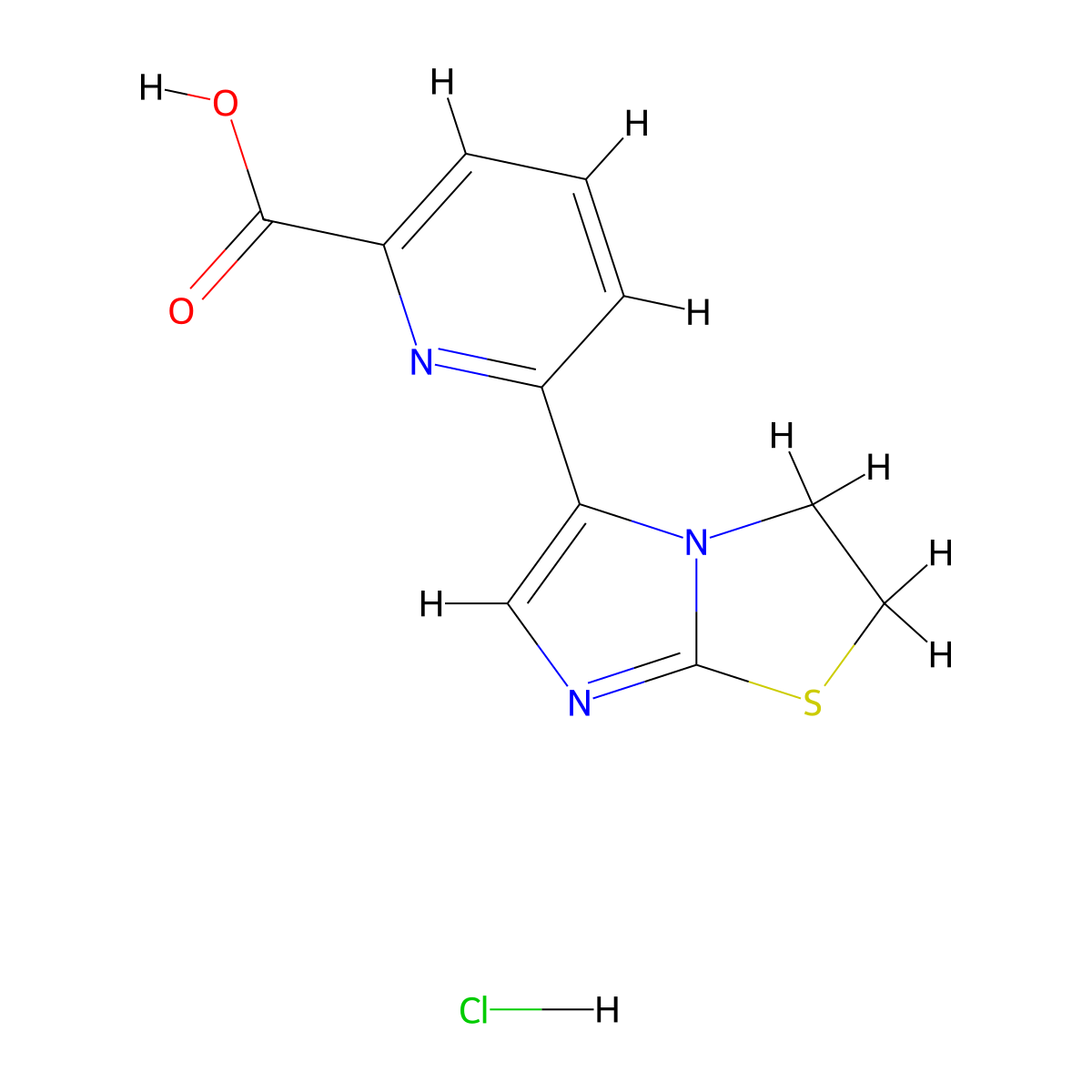 6-{2H,3H-imidazo[2,1-b][1,3]thiazol-5-yl}pyridine-2-carboxylic acid hydrochloride molecular structure, CAS 1706459-07-5
