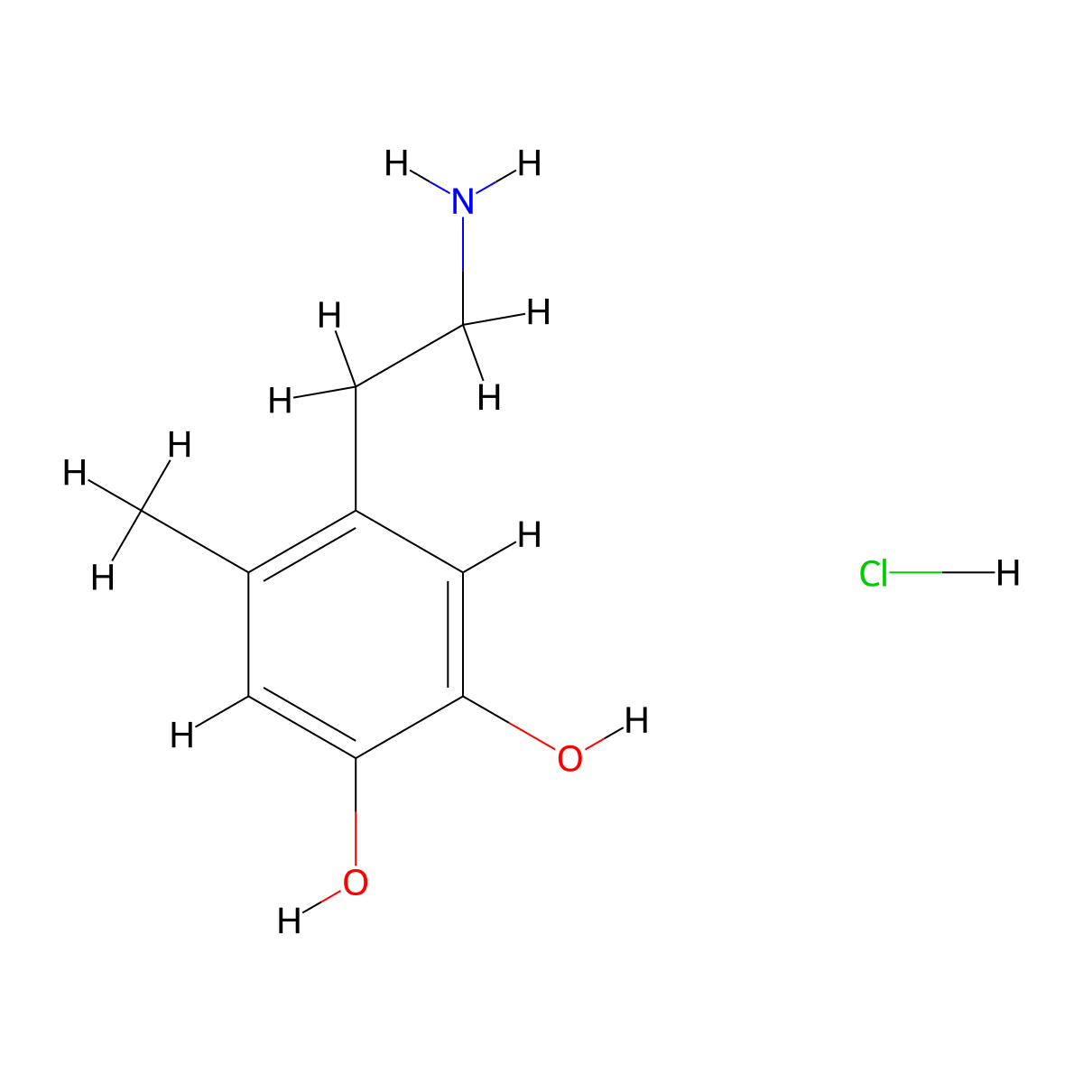 4-(2-Aminoethyl)-5-methylbenzene-1,2-diol hydrochloride molecular structure, CAS 1706459-21-3